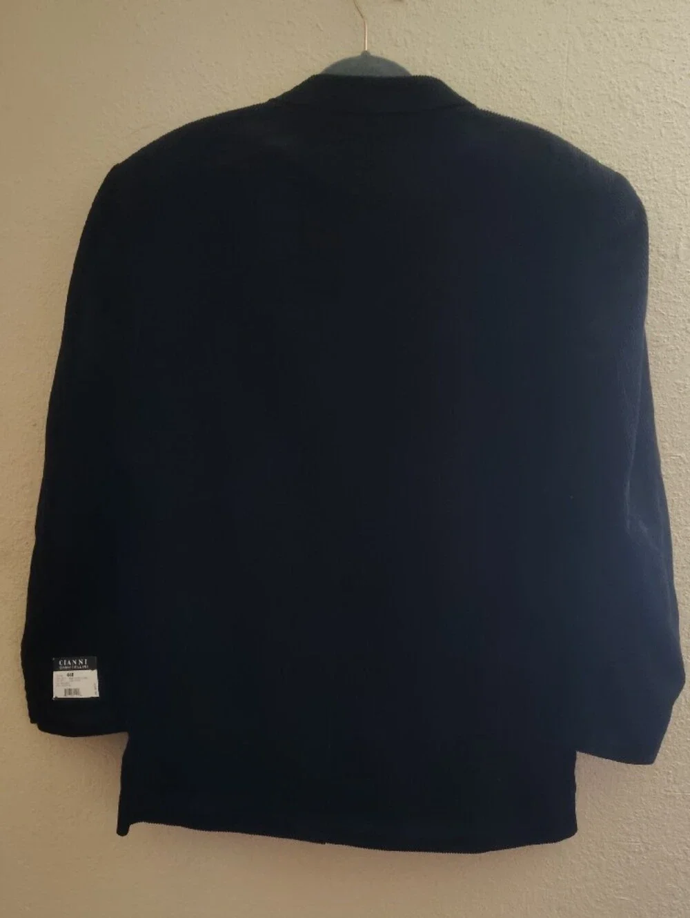 Cianni Cellini Men's Black Cordoroy 2 Button Sport Coat Blazer Size 44R NWT